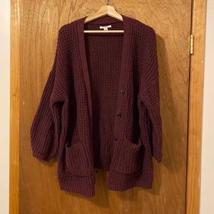 Maroon American Eagle Knit Cardigan
